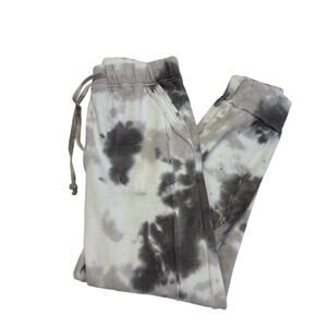 Free People FP Movement Tie-Dye Joggers Gray White Black Sweatpants Size XS
